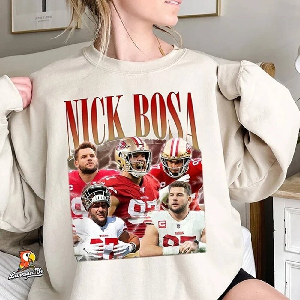 Vintage Nick Bosa Sweatshirt Retro NFL San Francisco 49ers Football Crewneck 79
